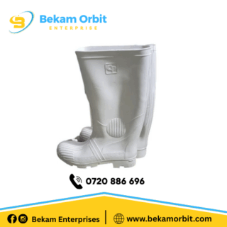 White heavy-duty gumboot