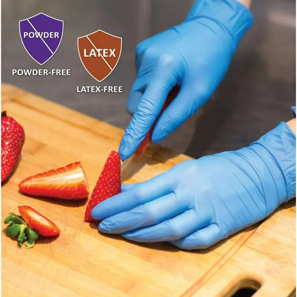 Powder free nitrile vinyl examination gloves