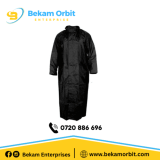 Black PVC Polyester Raincoat