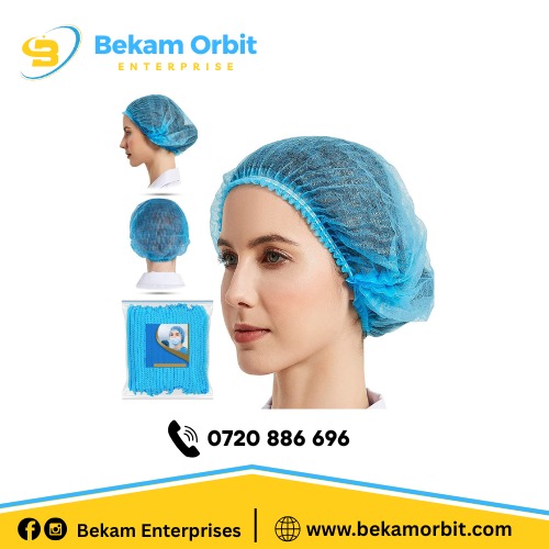 Disposable Blue Hair Nets 21″ – Non‑Woven Bouffant Caps
