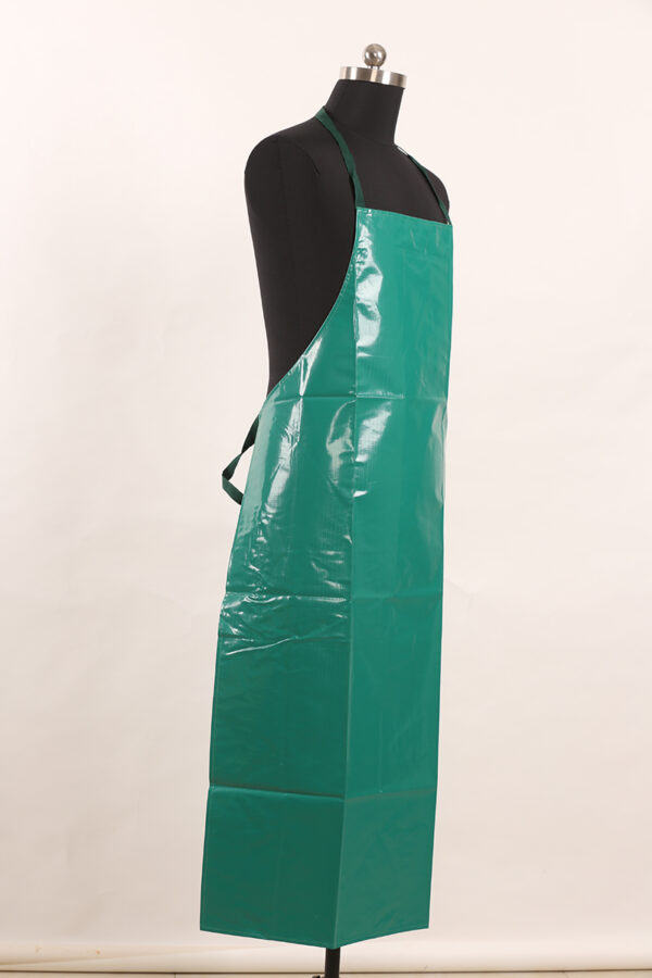 Green PVC tarpaulin plastic aprons