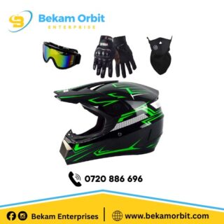 motocross helmet with goggles gloves mask