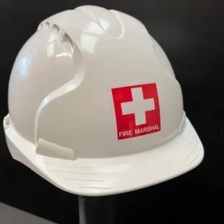 Branded fire marshal helmet