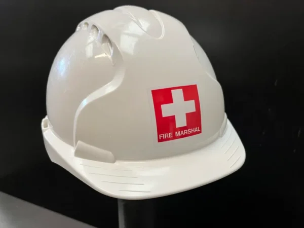 Branded fire marshal helmet
