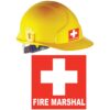 red Fire Marshal stickers for hard hats 1