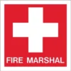 red Fire Marshal stickers for hard hats
