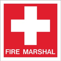 red Fire Marshal stickers for hard hats
