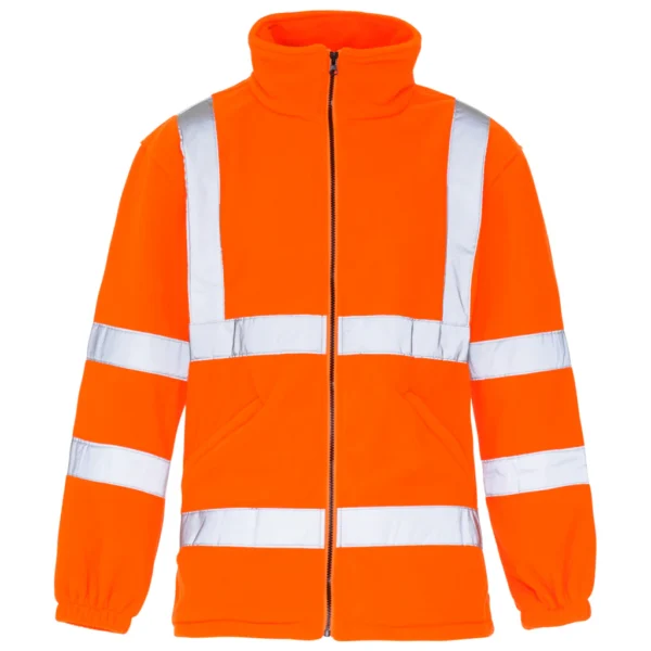 Orange reflective fleece jacket