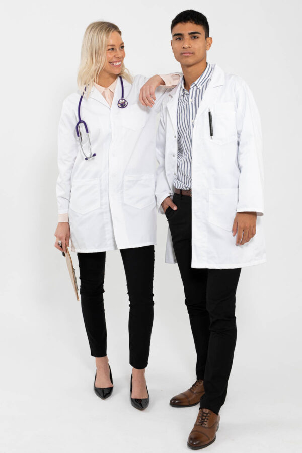 Doctor dustcoat in Kenya made from soft smooth woven polyester fabric for professional medical wear