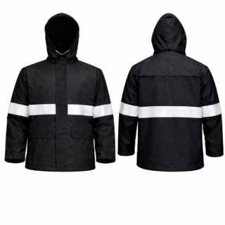 190T nylon reflective raincoat Kenya waterproof hooded coat with reflective tape