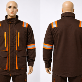 Custom engineer coat Kenya made from twill fabric with optional reflector tape