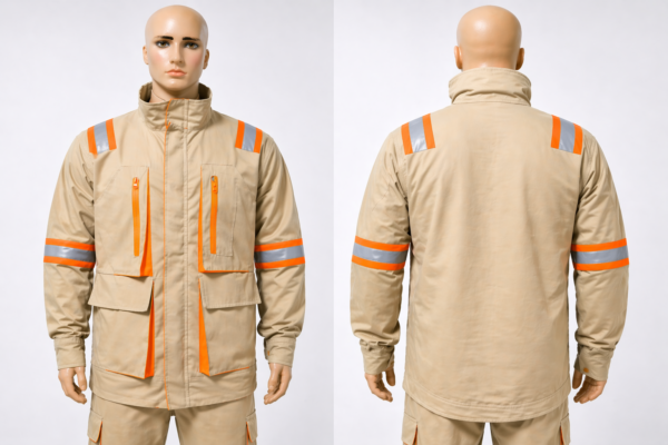 Custom engineer coat Kenya made from twill fabric with optional reflector tape