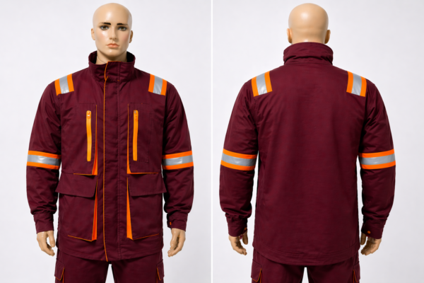 Custom industrial work jacket Kenya made from twill fabric with optional reflector tape