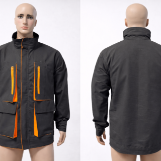 Custom reflective engineer jacket Kenya made from twill fabric with fluorescent-backed or plain silver reflector tape