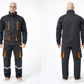 Custom reflective engineer suit Kenya made from twill fabric with fluorescent-backed or plain silver reflector tape