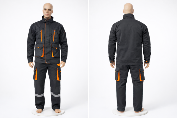 Custom reflective engineer suit Kenya made from twill fabric with fluorescent-backed or plain silver reflector tape