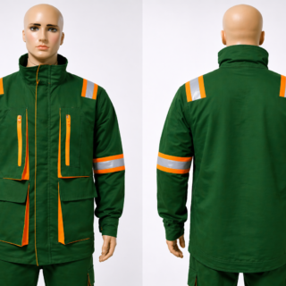 Custom twill work jacket Kenya made from durable fabric with optional reflector tape