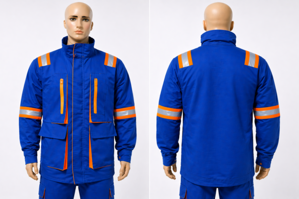 Custom work jacket Kenya made from twill fabric with optional reflector tape