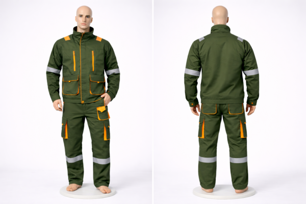Custom workshop uniform Kenya made from twill fabric with optional reflector tape