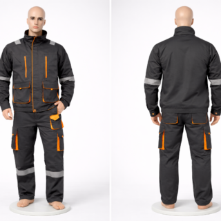 Custom workwear jacket and trouser Kenya made from twill fabric with optional reflector tape