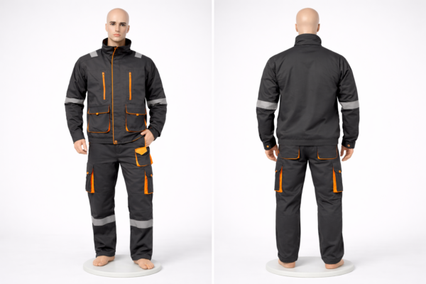 Custom workwear jacket and trouser Kenya made from twill fabric with optional reflector tape
