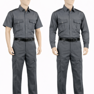 Grey security uniform in Kenya made from durable twill fabric for professional guard teams