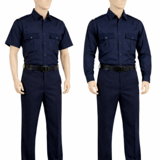 Navy blue security uniform in Kenya made from durable twill fabric for professional guard teams