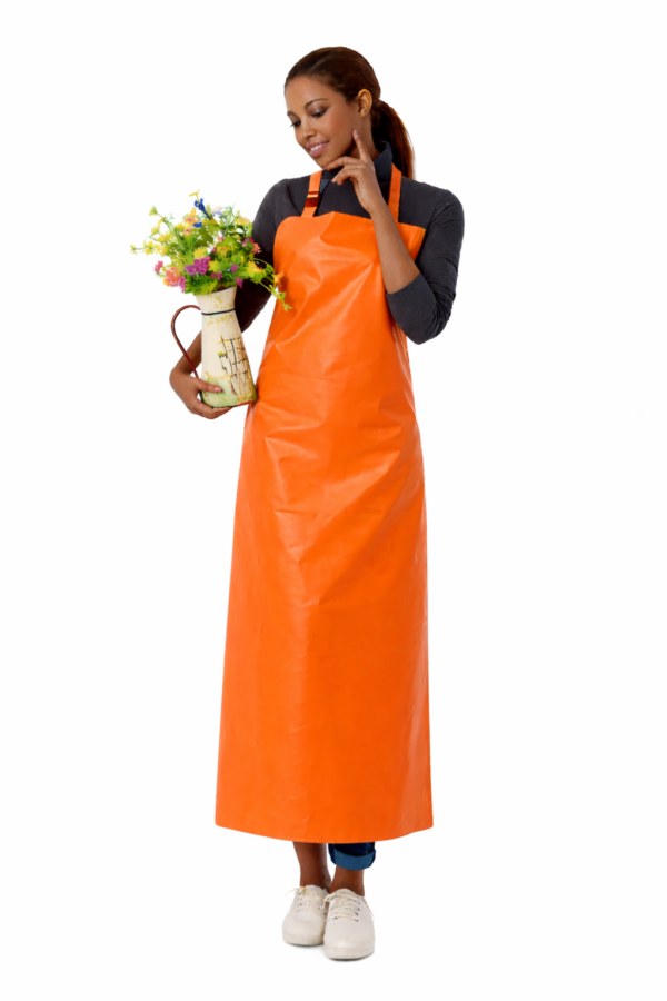 Orange PVC waterproof apron Kenya full length industrial apron