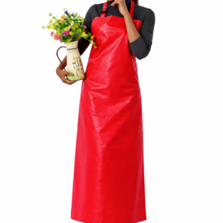 Red waterproof PVC apron Kenya full length industrial apron