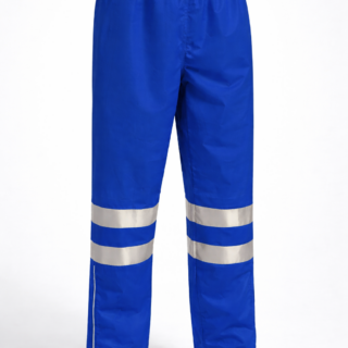royal blue reflective waterproof rider trousers in Kenya 190T nylon lined rain pants