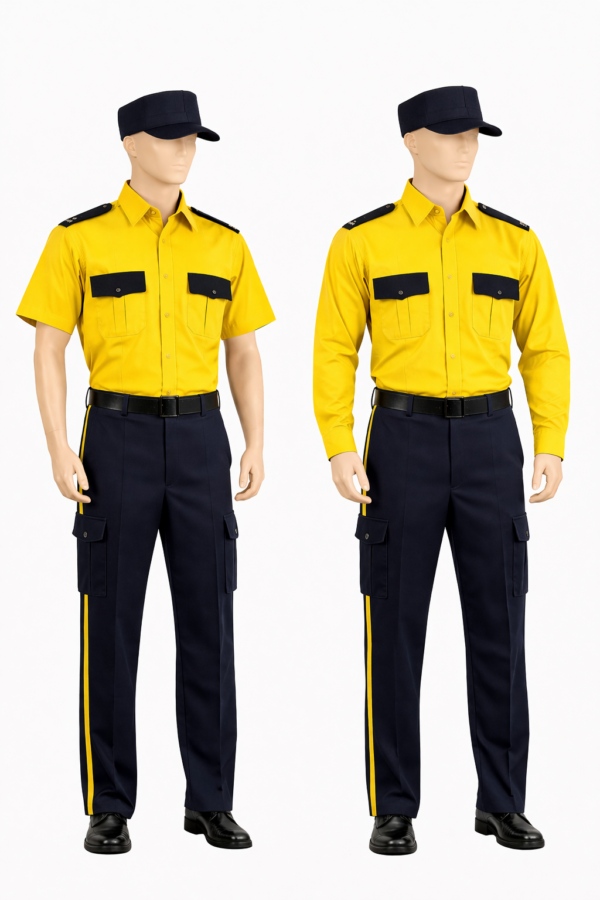 Security guard uniform in Kenya made from twill fabric shirt and trouser set