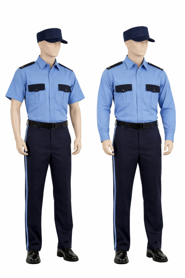 Short sleeve security uniform in Kenya made from durable twill fabric for professional guard teams