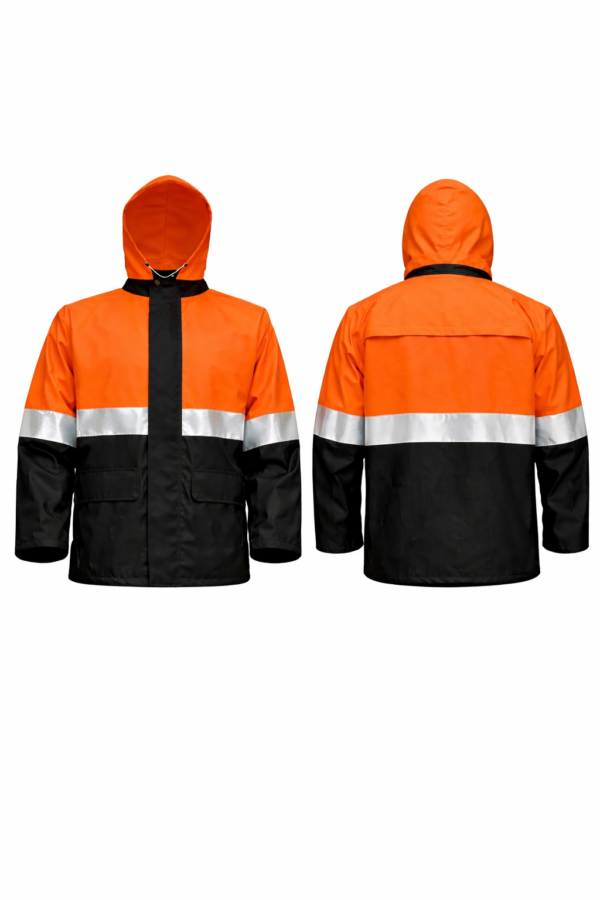 Waterproof Reflective Raincoat Kenya – 190T Nylon Hooded Coat (2)