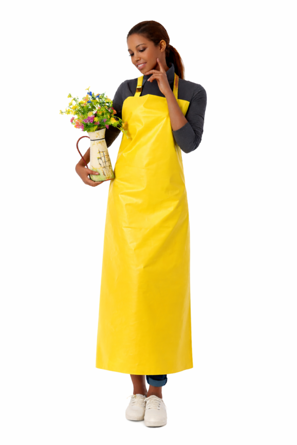 Yellow tarpaulin PVC waterproof apron Kenya full length industrial apron