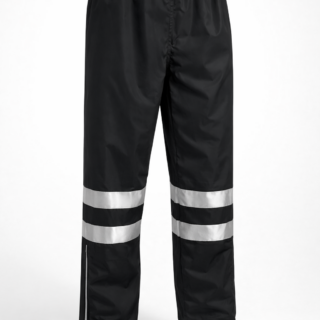 black reflective waterproof rider trousers in Kenya 190T nylon lined rain pants