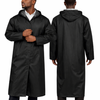 heavy duty raincoat in Kenya black PVC polyester waterproof work raincoat