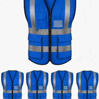 Royal blue pocket reflector vest