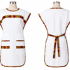 kitenge bib apron white polycotton double sided apron with multicolour kitenge accent