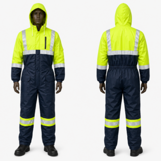 Lime Green and Navy Blue Quilted Cold Room Overall Kenya