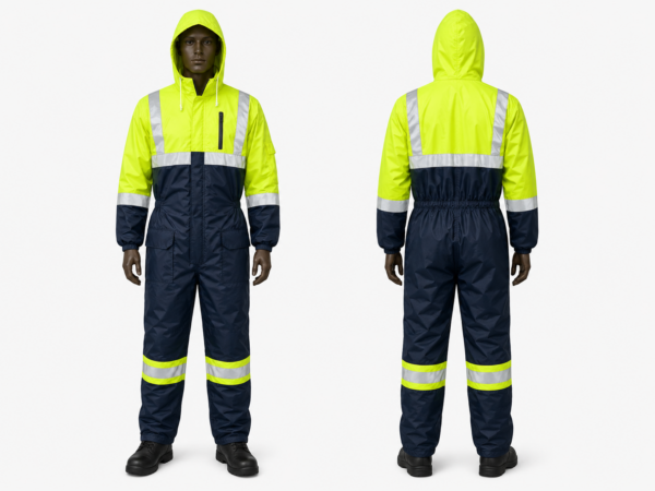 Lime Green and Navy Blue Quilted Cold Room Overall Kenya